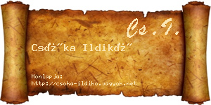 Csóka Ildikó névjegykártya
